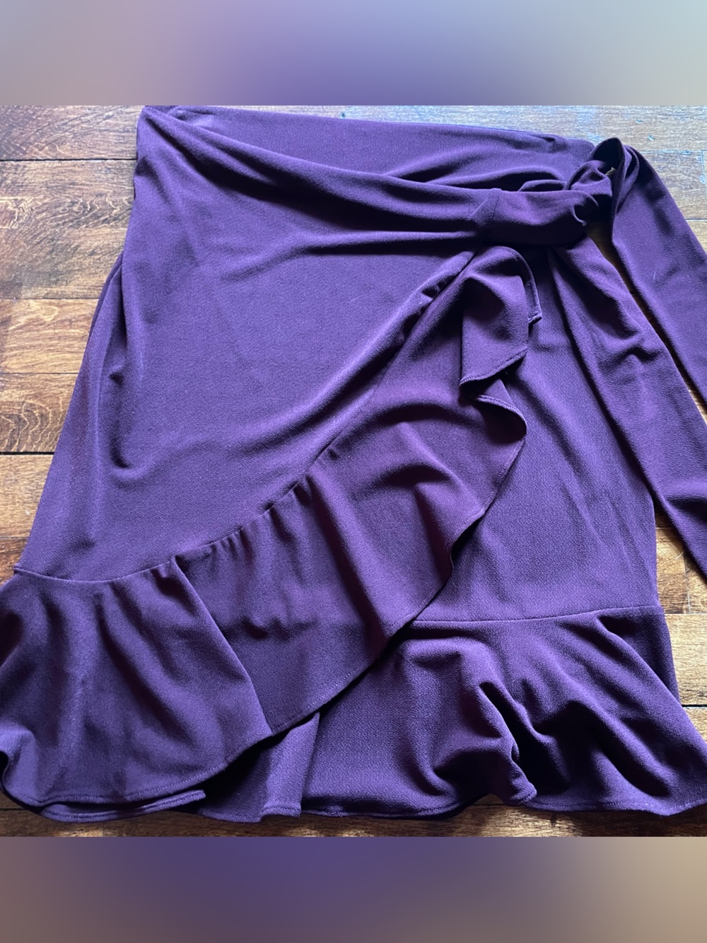 Women’s Wine colored Ruffle Wrap Skirt